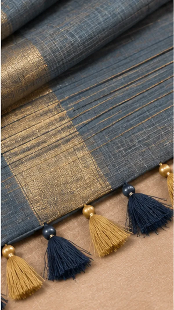 Grey_Bhagalpuri_Linen_Silk_Saree_With_Unstitched_Blouse_Piece_For_Women