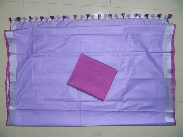 Women's_Linen_Slub_Saree_With_Contrast_Blouse_Piece