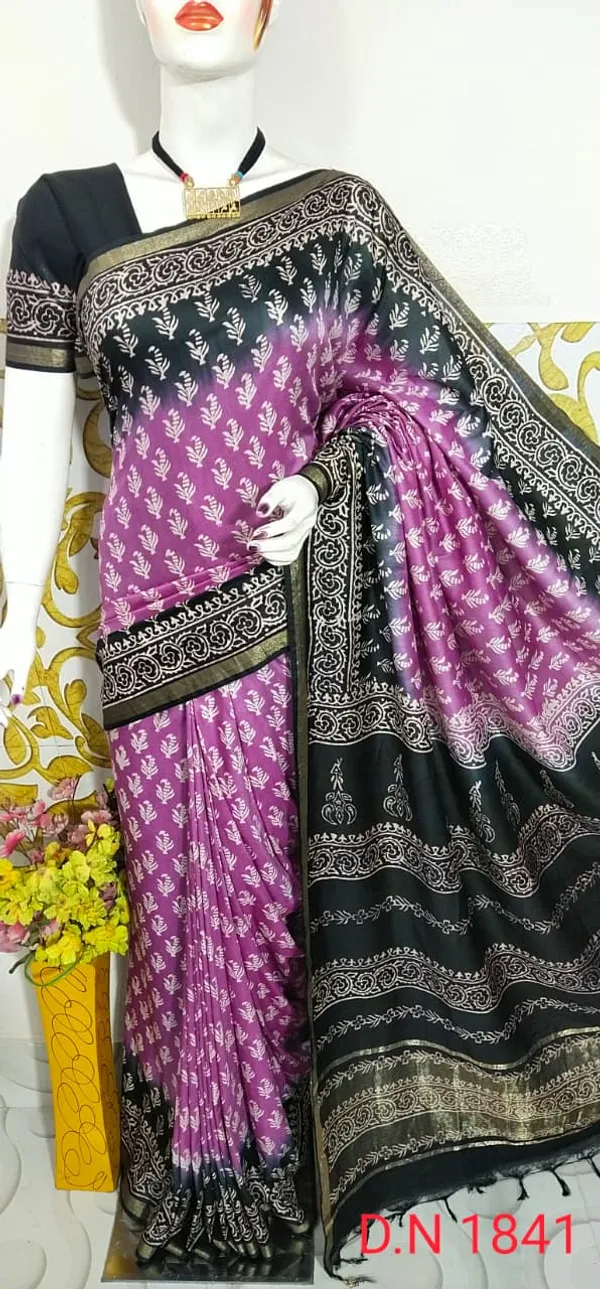 Women's_Semi_tussar_Silk_Duscharge_Print_Saree_With_Running_Blouse_Piece