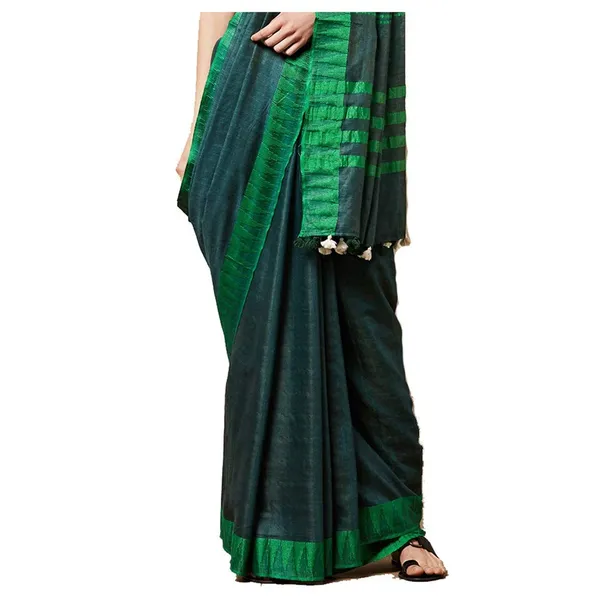 Black_Bhagalpuri_Silk_Saree_With_Running_Blouse_Piece_For_Women