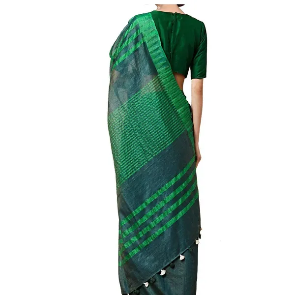 Black_Bhagalpuri_Silk_Saree_With_Running_Blouse_Piece_For_Women