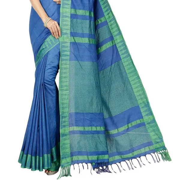 Blue_Bhagalpuri_Silk_Saree_With_Running_Blouse_Piece_For_Women
