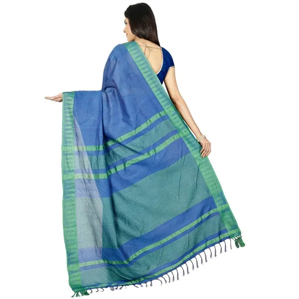 Blue_Bhagalpuri_Silk_Saree_With_Running_Blouse_Piece_For_Women
