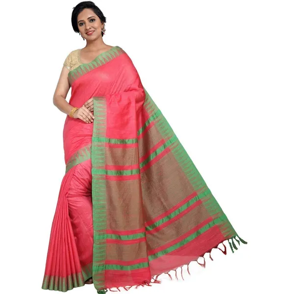 Pink_Bhagalpuri_Silk_Saree_With_Running_Blouse_Piece_For_Women