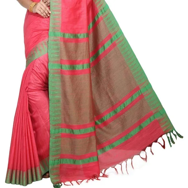 Pink_Bhagalpuri_Silk_Saree_With_Running_Blouse_Piece_For_Women