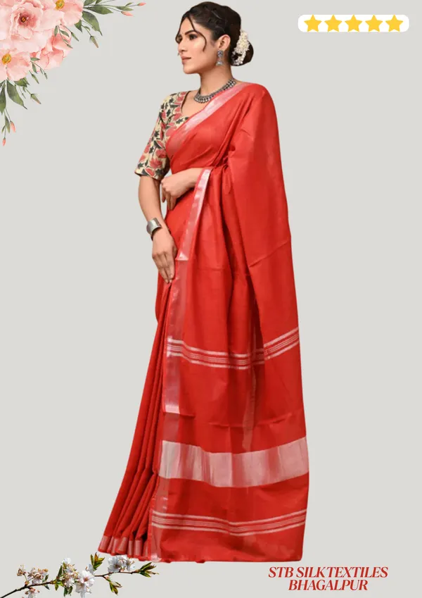 Women's_Linen_Slub_Saree_With_Running_Blouse_Piece