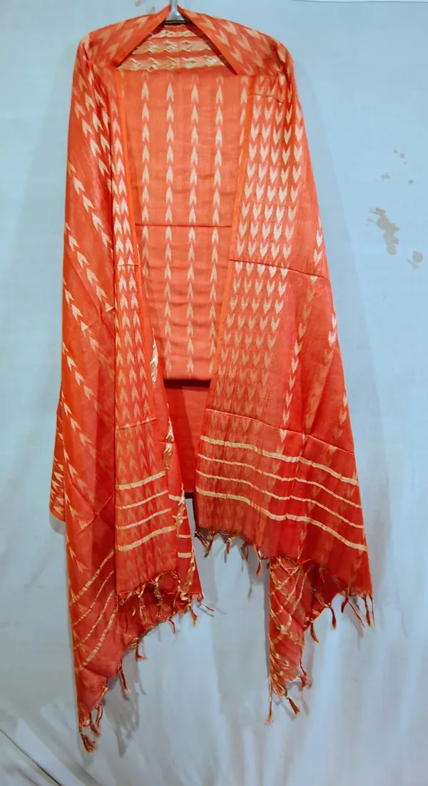 Hand_Weaving_Design_Suit_Piece_Set_Semi_Tussar_Silk_Material_(Dry_Clean_Only)