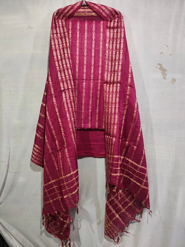 Hand_Weaving_Design_Suit_Piece_Set_Semi_Tussar_Silk_Material_(Dry_Clean_Only)