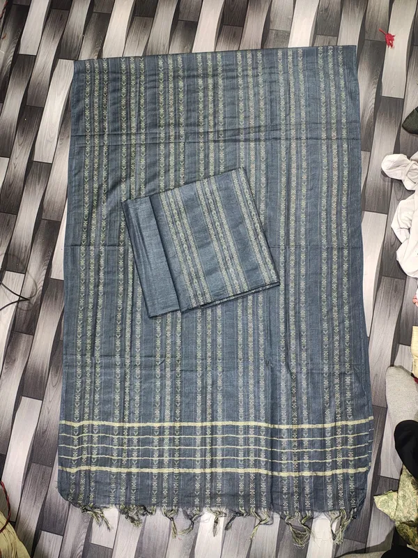 Hand_Weaving_Design_Suit_Piece_Set_Semi_Tussar_Silk_Material_(Dry_Clean_Only)