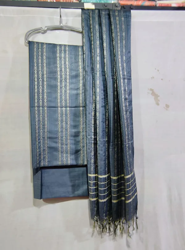 Hand_Weaving_Design_Suit_Piece_Set_Semi_Tussar_Silk_Material_(Dry_Clean_Only)