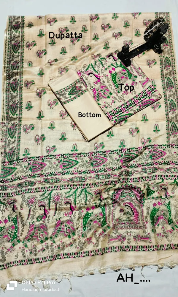 Madhubani_Print_Premium_Quality_Katan_Silk_Suit_Piece_Set_Katan_Silk_Material_(Dry_Clean_Only)