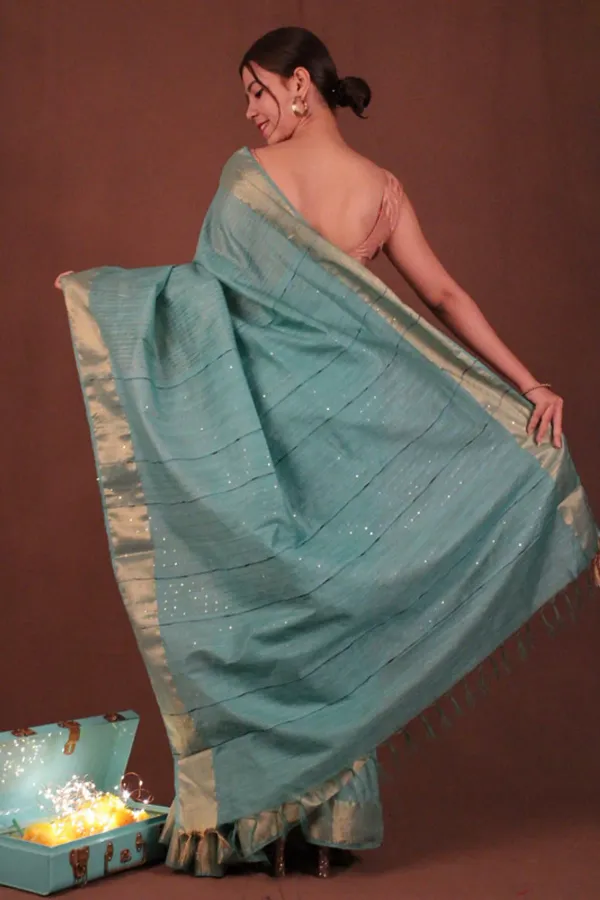 Green_Bhagalpuri_Semi_Silk_Saree_With_Unstitched_Blouse_Piece_For_Women
