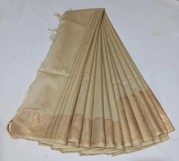 Beige_Bhagalpuri_Semi_Silk_Saree_With_Unstiched_Blouse_Piece_For_Women