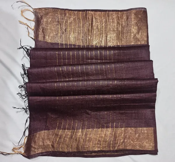 Brown_Bhagalpuri_Semi_Silk_Saree_With_Unstiched_Blouse_Piece_For_Women
