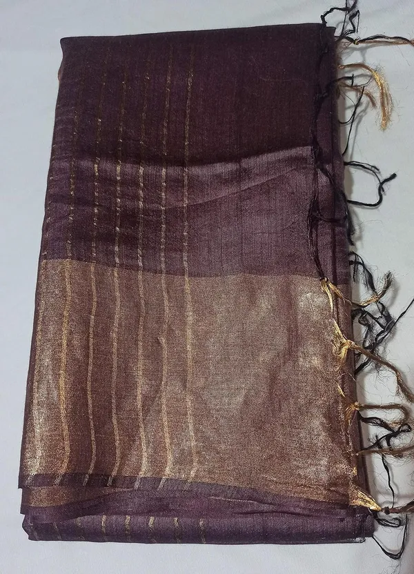 Brown_Bhagalpuri_Semi_Silk_Saree_With_Unstiched_Blouse_Piece_For_Women