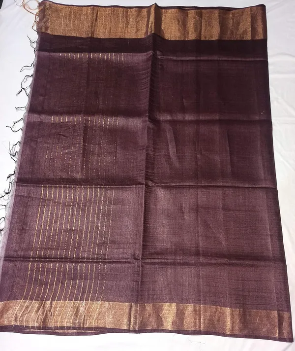 Brown_Bhagalpuri_Semi_Silk_Saree_With_Unstiched_Blouse_Piece_For_Women