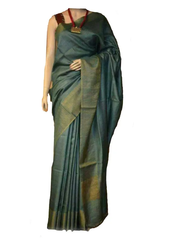 Green_Bhagalpuri_Semi_Silk_Saree_With_Unstiched_Blouse_Piece_For_Women