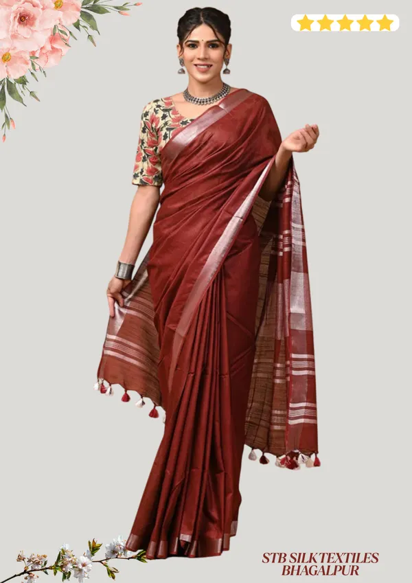 Women's_Linen_Slub_Saree_With_Running_Blouse_Piece