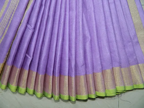 Women's_Linen_Slub_Saree_With_Contrast_Blouse_Piece