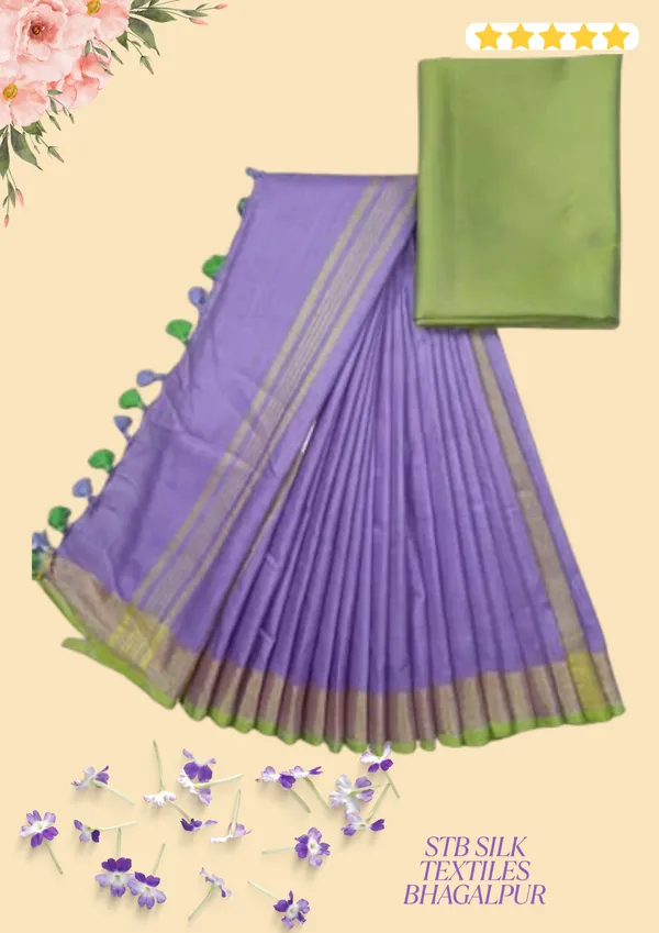 Women's_Linen_Slub_Saree_With_Contrast_Blouse_Piece