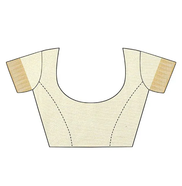 Golden_&_White_Women'_Art_Silk_Temple_Border_White_Color_Saree_With_Running_Contrast_Blouse_Piece_For_Women
