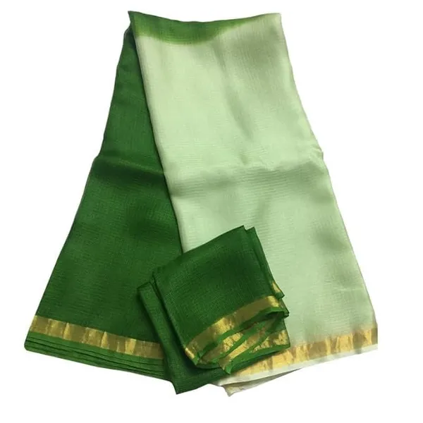 Green_Mint_Bhagalpuri_Pure_Kota_Doria_Silk_Saree_With_Small_Zari_Boder_And_Running_Blouse_Piece_For_Women