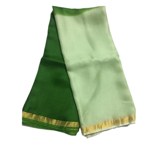 Green_Mint_Bhagalpuri_Pure_Kota_Doria_Silk_Saree_With_Small_Zari_Boder_And_Running_Blouse_Piece_For_Women