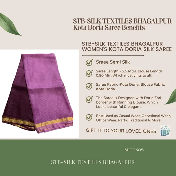 Magenta_Purple_Bhagalpuri_Pure_Kota_Doria_Silk_Saree_With_Small_Zari_Boder_And_Running_Blouse_Piece_For_Women