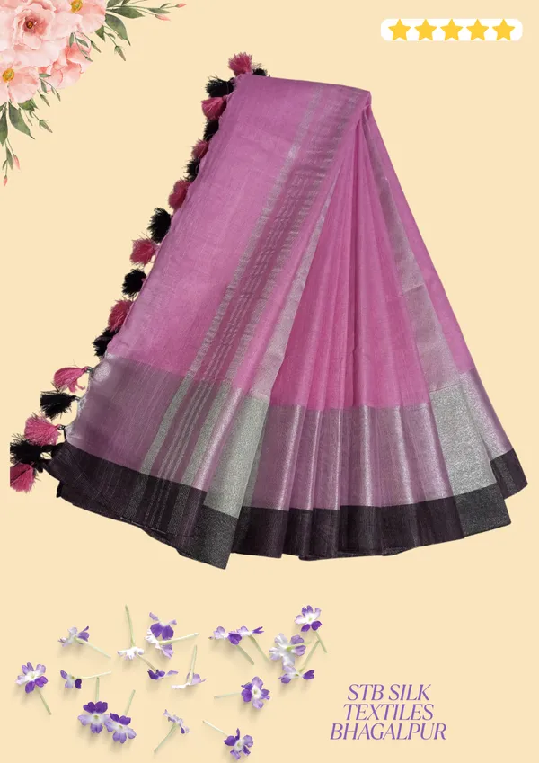 Pink_Bhagalpuri_Linen_Slub_Saree_With_Blouse_Piece_For_Women