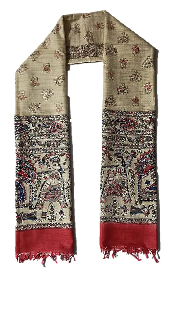 Red_Cotton_Silk_Madhubani_Print_Dupatta_|_Bhagalpuri_Dupatta_For_And_Girls_For_Women