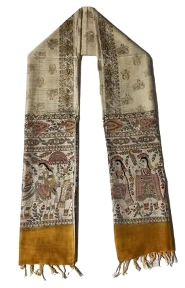 Gold_Cotton_Silk_Madhubani_Print_Dupatta_|_Bhagalpuri_Dupatta_For_And_Girls_For_Women