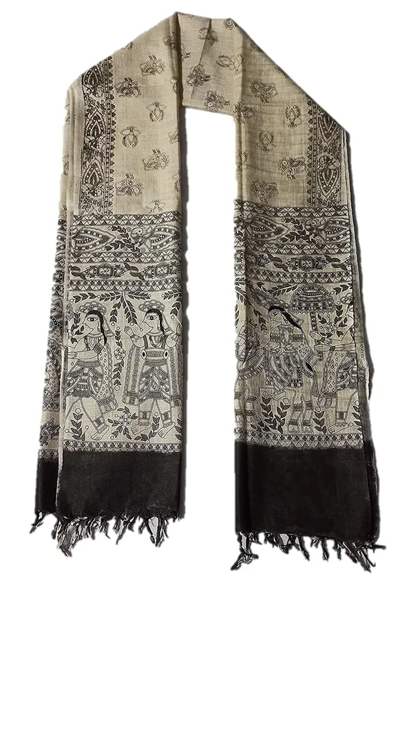 Black_Cotton_Silk_Madhubani_Print_Dupatta_|_Bhagalpuri_Dupatta_For_And_Girls_For_Women