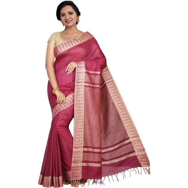 Maroon_Bhagalpuri_Silk_Saree_With_Running_Blouse_Piece_For_Women