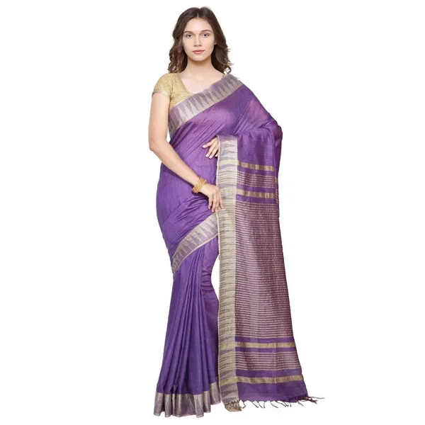 Purple_Bhagalpuri_Silk_Saree_With_Running_Blouse_Piece_For_Women