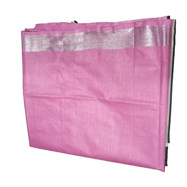 Pink_&_White_Linen_Slub_Saree_With_Runnig_Blouse_Piece_For_Women