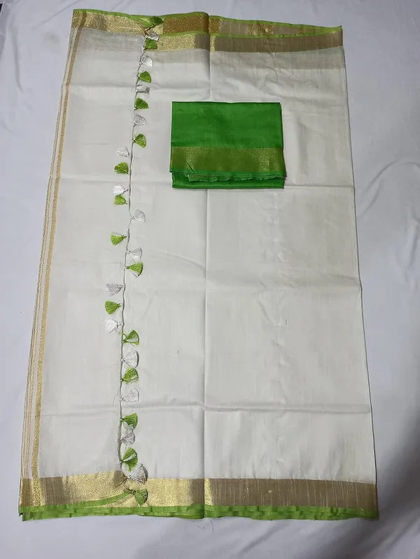 White_Bhagalpuri_Linen_Saree_With_Blouse_Piece_For_Women