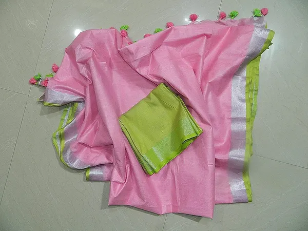 Pink_Bhagalpuri_Linen_Sarees_Pink_With_Blouse_Piece_For_Women