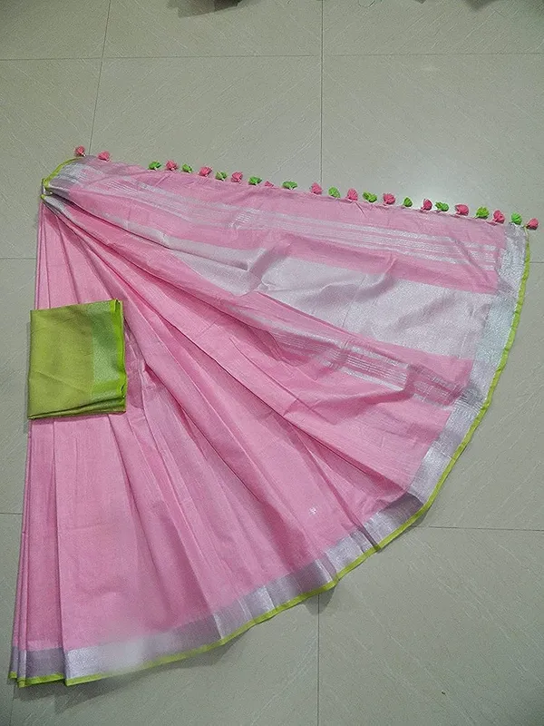 Pink_Bhagalpuri_Linen_Sarees_Pink_With_Blouse_Piece_For_Women