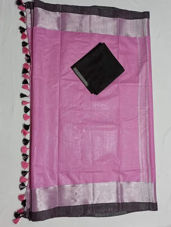 Pink_Bhagalpuri_Linen_Slub_Saree_With_Blouse_Piece_For_Women