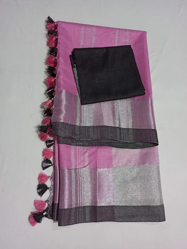 Pink_Bhagalpuri_Linen_Slub_Saree_With_Blouse_Piece_For_Women