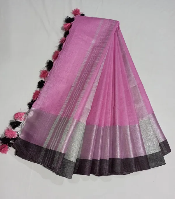 Pink_Bhagalpuri_Linen_Slub_Saree_With_Blouse_Piece_For_Women