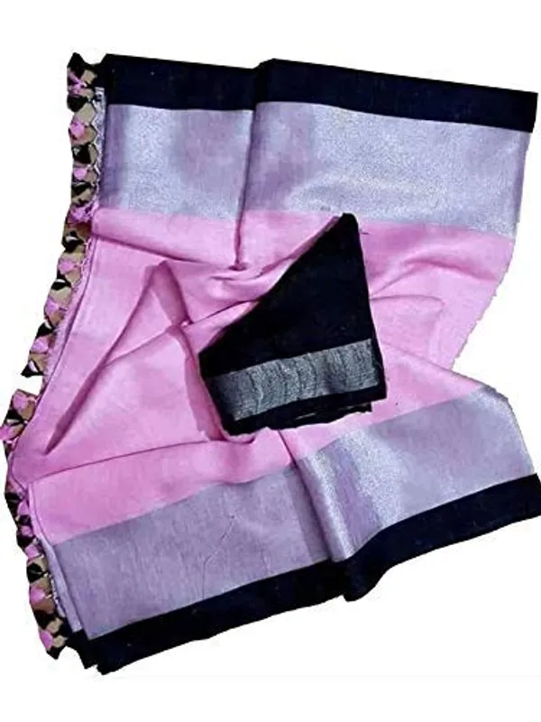 Pink_Bhagalpuri_Linen_Slub_Saree_With_Blouse_Piece_For_Women