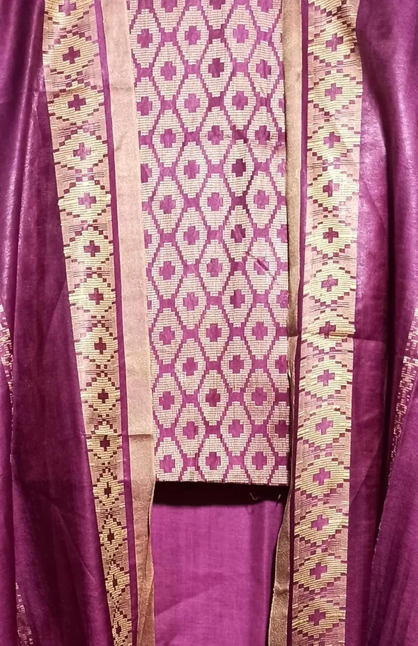 Magenta_Cotton_Silk_Handloom_Weaving_Unstitched_Salwar_Suit_Dress_Material_With_Dupatta_For_Women