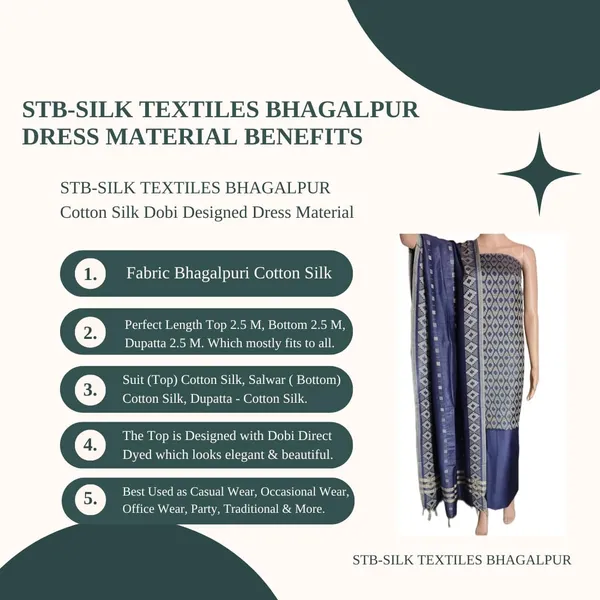 Blue_Cotton_Silk_Handloom_Weaving_Unstitched_Salwar_Suit_Dress_Material_With_Dupatta_For_Women