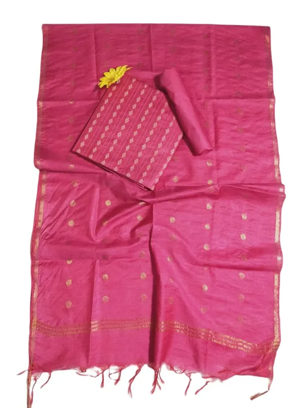 Pink_Bhagalpuri_Cotton_Silk_Unstitched_Salwar_Suit_Dress_Material_With_Dupatta_For_Women