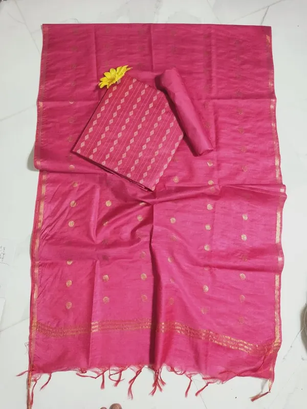 Pink_Bhagalpuri_Cotton_Silk_Unstitched_Salwar_Suit_Dress_Material_With_Dupatta_For_Women