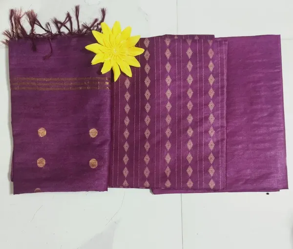 Megenta_Bhagalpuri_Cotton_Silk_Unstitched_Salwar_Suit_Dress_Material_With_Dupatta_For_Women