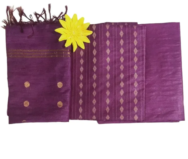 Megenta_Bhagalpuri_Cotton_Silk_Unstitched_Salwar_Suit_Dress_Material_With_Dupatta_For_Women