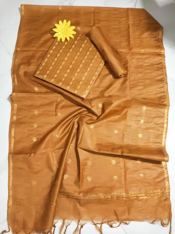 Gold_Bhagalpuri_Cotton_Silk_Unstitched_Salwar_Suit_Dress_Material_With_Dupatta_For_Women