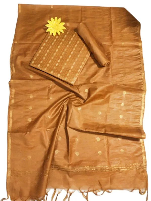 Gold_Bhagalpuri_Cotton_Silk_Unstitched_Salwar_Suit_Dress_Material_With_Dupatta_For_Women